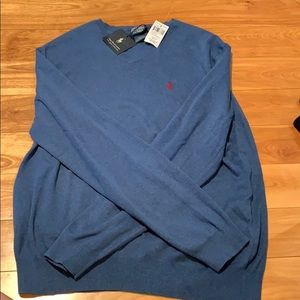 Blue v neck Pima cotton sweater Polo Ralph Lauren